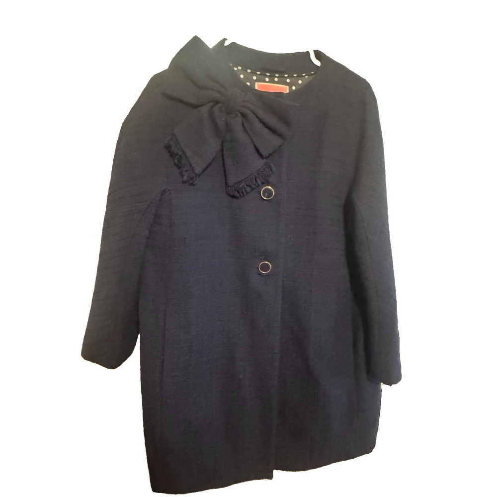 Kate Spade Bow Collar Dorothy Coat Size M Designer Luxury Stylish